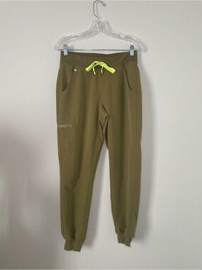 Figs Women's Size S Zamora Jogger Scrub Pants Martini Olive W18SW2005P
